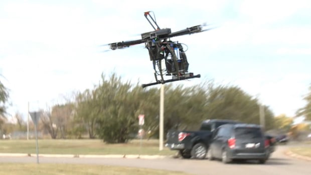 An EPS surveillance drone in flight
