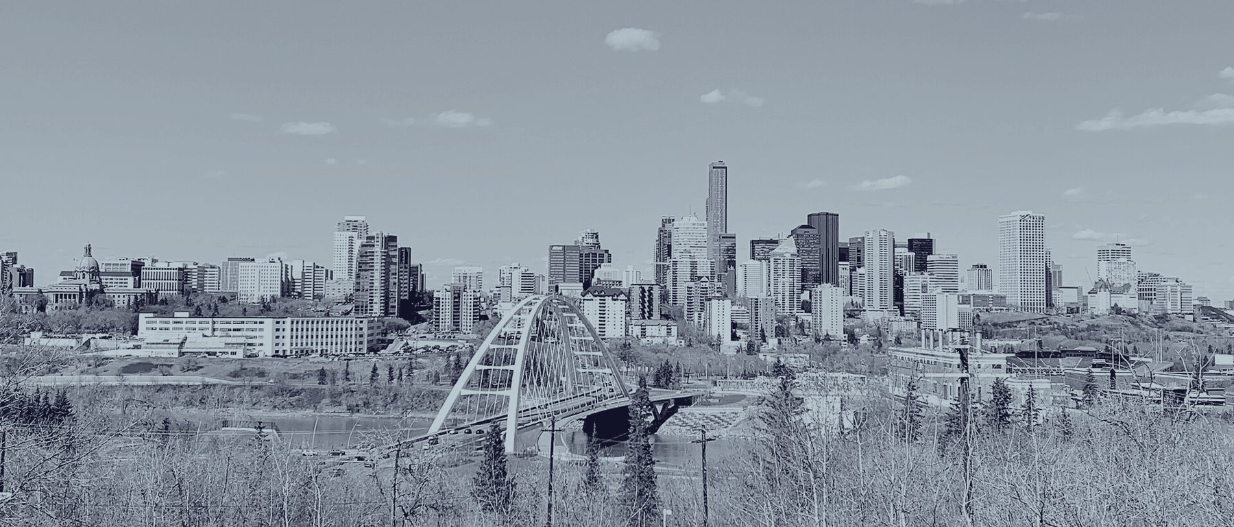The North Saskatchewan river valley and downtown Edmonton, seen from Saskatchewan Drive